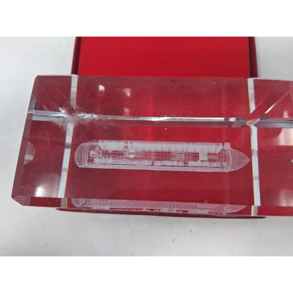 ROYAL CARIBBEAN Serenade Of The Seas Ship 3D Etched Crystal Block (no box) O